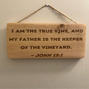 Inspirational Wooden Wall Sign with Brown Text